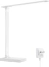 lepro led desk lamp, metal desk light 9.5w 800lm, forbes vetted best task lamp, 5 color modes 5 brightness level, dimmable home office desktop lamp for reading, crafting, sewing, puzzle, nail, white