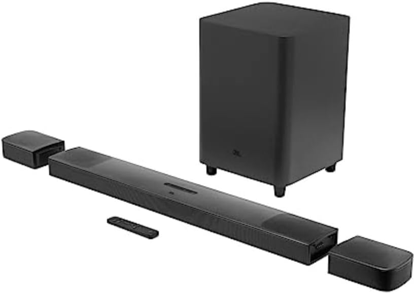 jbl bar 9.1 channel soundbar system with surround speakers and dolby atmos, black
