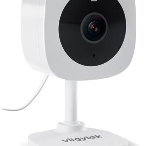 security camera 2k home indoor pet baby security camera with night vision, 2 way audio, wired, motion detection, app control (white 1pack)