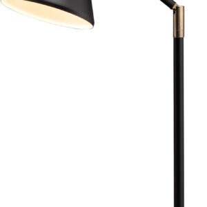 o'bright astrum led desk lamp with dual usb charging ports, 100% metal, 270 degree swivel arms, soft white light (3000k), bedside & home office table lamp, etl listed, black