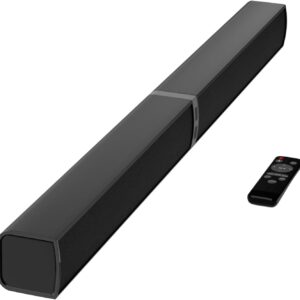 mzeibo sound bar for smart tv，80w detachable bluetooth soundbar with powerful bass, 2 in 1 home theater audio system, arc/optical/aux connectivity for tv/pc/laptop/game console