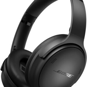 bose quietcomfort bluetooth headphones, wireless headphones with active over ear noise cancelling and mic, deep bass, up to 24 hours of playtime, black