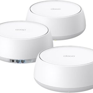 tp link deco be25 dual band be5000 wifi 7 mesh wi fi system | 4 stream 5 gbps, 240 mhz | covers up to 6,600 sq.ft | 2x 2.5g ports wired backhaul | vpn,mlo, ai roaming, homeshield, 3 pack