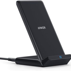 anker 313 wireless charging stand, qi certified for iphone 16/16 pro/16 pro max/15/14/13, 10w fast charging for galaxy s23/s22/s21 (no ac adapter)