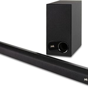 polk audio signa s2 sound bar & wireless subwoofer – exclusive voiceadjust technology, ultra slim design, works with 4k & hd tvs, hdmi & optical, bluetooth, wireless streaming