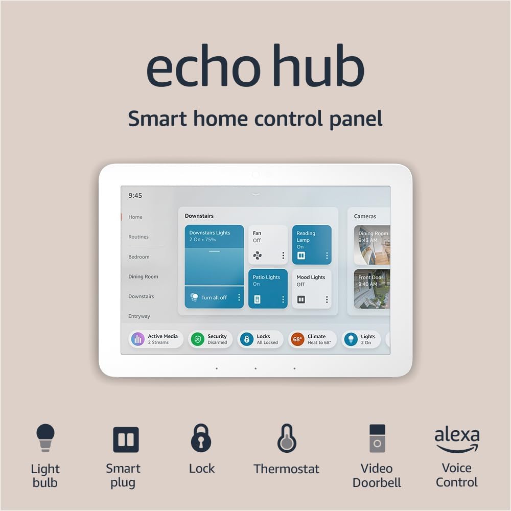 like new amazon echo hub | 8” smart home control panel with alexa | compatible with thousands of devices