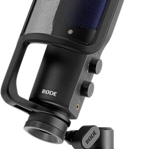 rØde nt usb+ professional grade usb condenser microphone for recording studio quality audio directly to a computer or mobile device, black