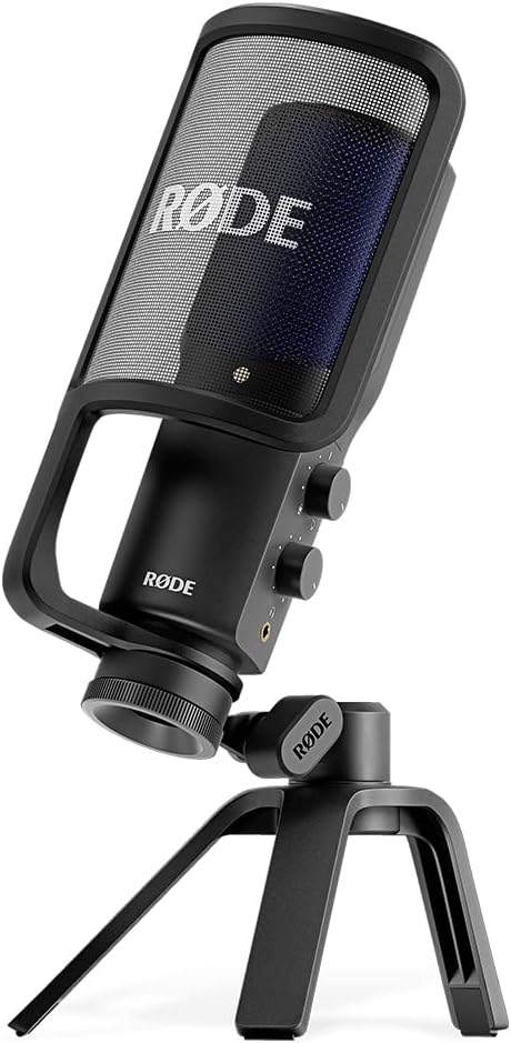 rØde nt usb+ professional grade usb condenser microphone for recording studio quality audio directly to a computer or mobile device, black