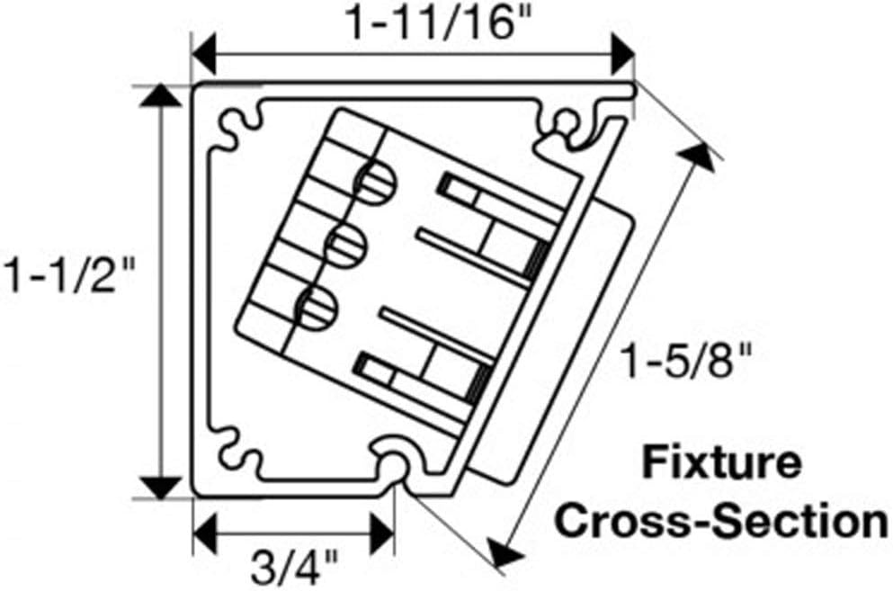 task lighting apt angled power strip 18 inch left, 3 receptacles, white