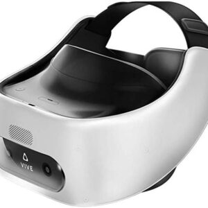 htc vive pro focus plus 6dof vr headset in almond white bundle including vr headset, controllers, face cushion, qc 3.0 charger and usb type c cable