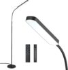 floor lamp wiomio led floor lamp with remote and touch control for stepless dimmer & temperatures, harmless light for eye caring, adjustable gooseneck standing lamp for living room & bedroom.