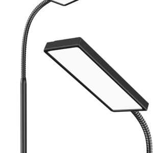 lepower desk lamp, 800lm led for home office, 12w reading for desk, eye caring light, touch table gooseneck lamp, 50 lighting modes, bright for bedroom, study (black)