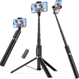 syncwire 55" selfie stick phone tripod for iphone, all in one extendable aluminum selfie stick with remote, travel tripod for iphone 16/15/14/13/12 series and more smartphones