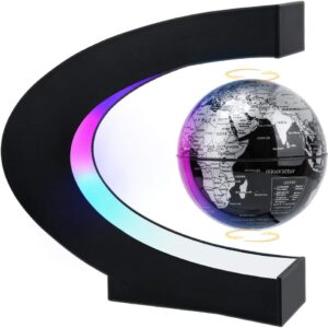 MOKOQI Magnetic Levitating Globe with LED Light, Cool Tech Gift for Men Father Boys and Girls , Birthday Gifts for Kids, Floating Globes World Desk Gadget Decor in Office Home/Display Frame Stand