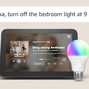 echo show 8 with amazon basics smart color bulb