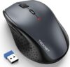 tecknet wireless mouse, 2.4g usb computer mouse with 6 level adjustable 4800 dpi, silent quiet click，30 months battery, ergonomic grips, 6 buttons portable for pc, chromebook, mac grey