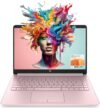 hp portable laptop (include 1 year microsoft 365), 14’’ hd display, 16gb ram, 64gb emmc, intel quad core n4120, student and business, webcam, hdmi, wi fi, rj 45, windows 11 home, pink