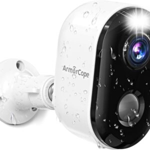 security cameras wireless outdoor, battery powered 2k color night vision, ai motion detection spotlight siren, ip66 weatherproof, 2 way talk, sd/cloud storage, 2.4ghz wifi cameras for home security