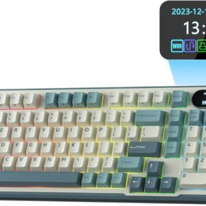 rk royal kludge s98 mechanical keyboard w/smart display & knob, top mount 96% wireless mechanical keyboard bt/2.4g/usb c, hot swappable, software support, creamy sounding, 98 keys