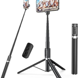 selfie stick,67 inch/1.7 meter selfie stick tripod,gifts for women men,portable cell phone tripod stand with wireless remote shutter compatible with iphone 16e/16/15/14/13, samsung series(black)