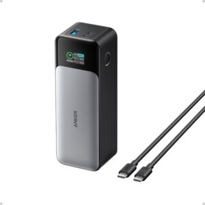 anker 737 power bank, 24,000mah 3 port laptop portable charger with 140w fast charging, smart display, for outdoor work, compatible with iphone 16/15/14 series, vision pro, samsung, macbook, and more