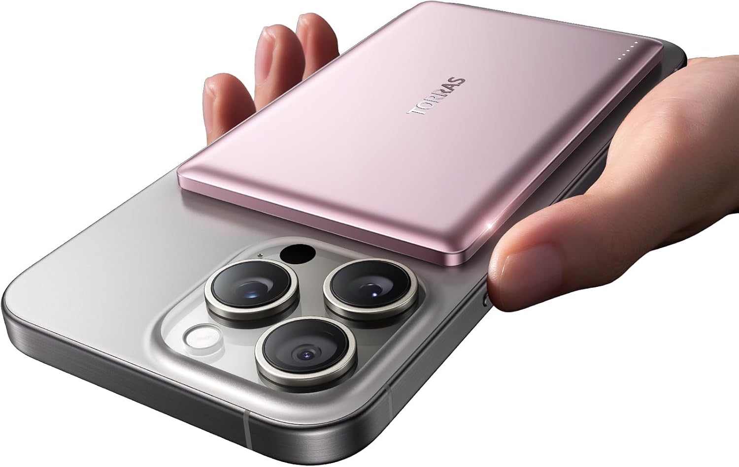 torras minimag power bank, ultra slim 5,000mah wireless portable charger with usb c cable, fast charging magnetic battery pack, magsafe compatible for iphone 16/15/14/13/12, azalea pink
