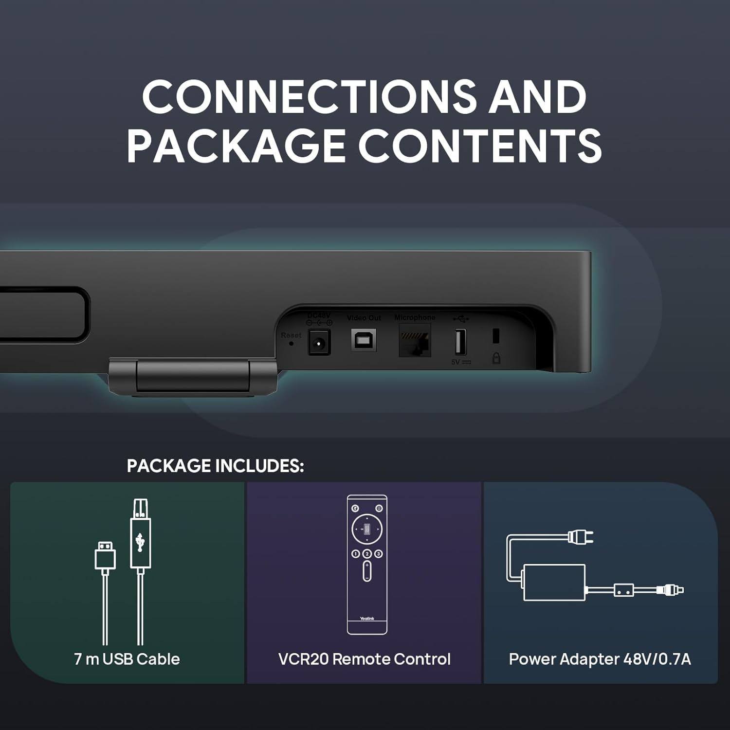 yealink 4k usb video conference camera 120° wide angle, microphone, speaker, auto framing, for pc meetings, microsoft teams & zoom