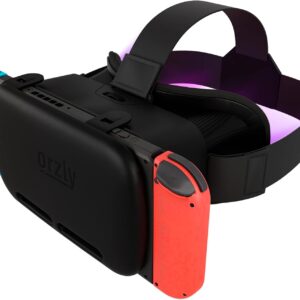 orzly vr headset designed for nintendo switch & switch oled console with adjustable lens for a virtual reality gaming experience and for labo vr black gift boxed edition