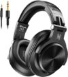 oneodio a71 hi res studio recording headphones wired over ear headphones with shareport, monitoring mixing foldable headset with stereo sound, 3.5/6.35mm jack for pc computer dj guitar black