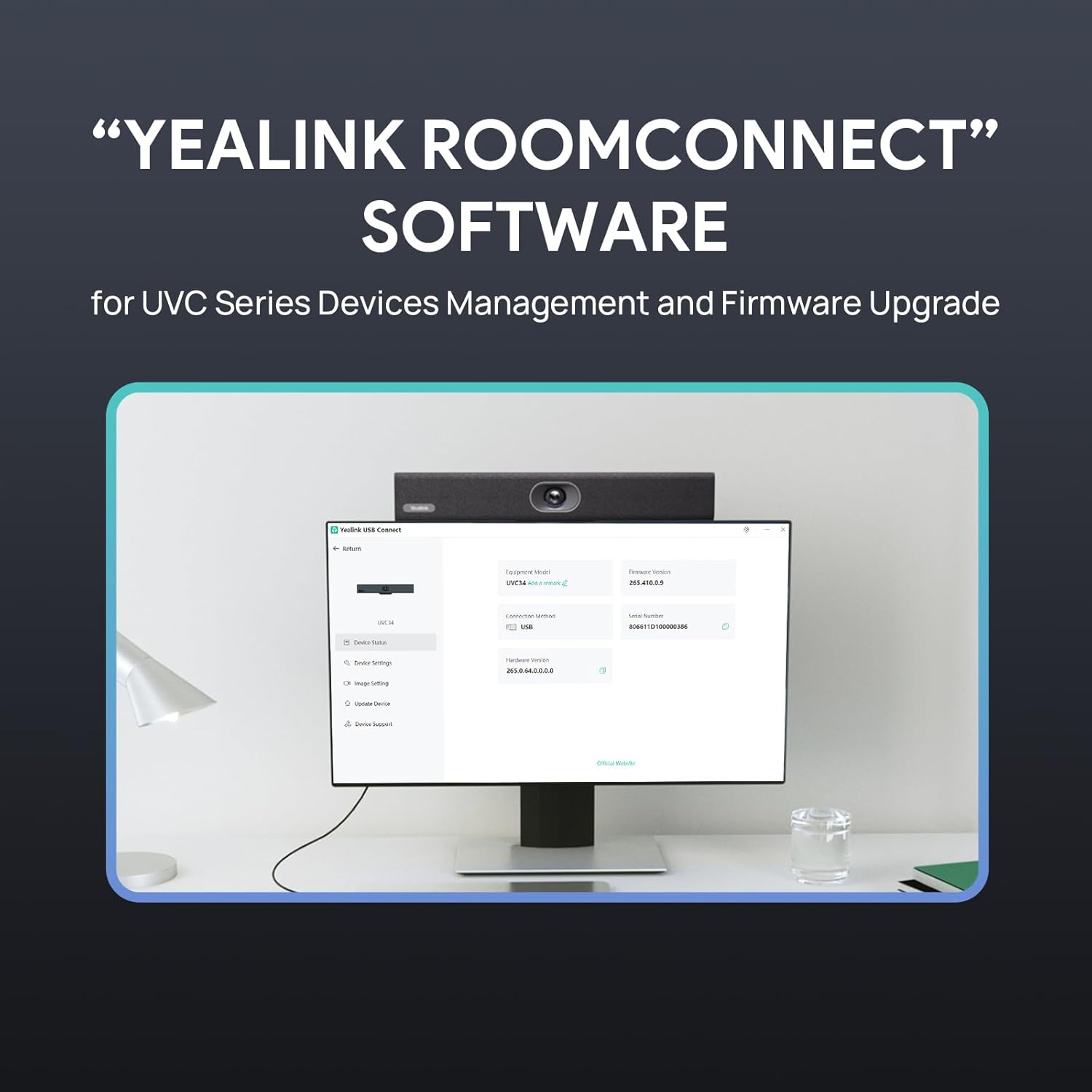 yealink 4k usb video conference camera 120° wide angle, microphone, speaker, auto framing, for pc meetings, microsoft teams & zoom