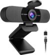 emeet 1080p webcam with microphone, c960 web cam, 2 mics, 90° fov, usb type a & a to c adapter, plug&play computer camera for online calling, zoom/teams/facetime, switch 2 camera support, 2025 version