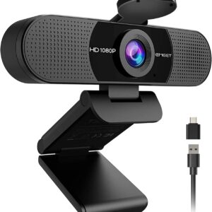 emeet 1080p webcam with microphone, c960 web cam, 2 mics, 90° fov, usb type a & a to c adapter, plug&play computer camera for online calling, zoom/teams/facetime, switch 2 camera support, 2025 version