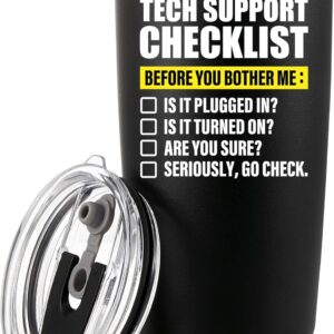panvola tech support checklist technical support gifts computer programmer vacuum insulated tumbler travel mug (20 oz)