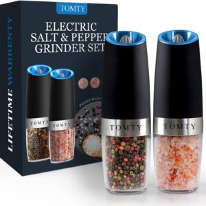 gravity electric salt and pepper grinder set white elephant gifts for women who have everything grilling men kitchen gadgets housewarming holiday cooking adults idea battery operated shakers automatic