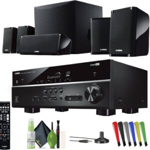 yamaha audio yht 4950u 4k ultra hd 5.1 channel home theater system with 8" 50w rms powered subwoofer speakers, av receiver, true surround sound with bluetooth music streaming (black)