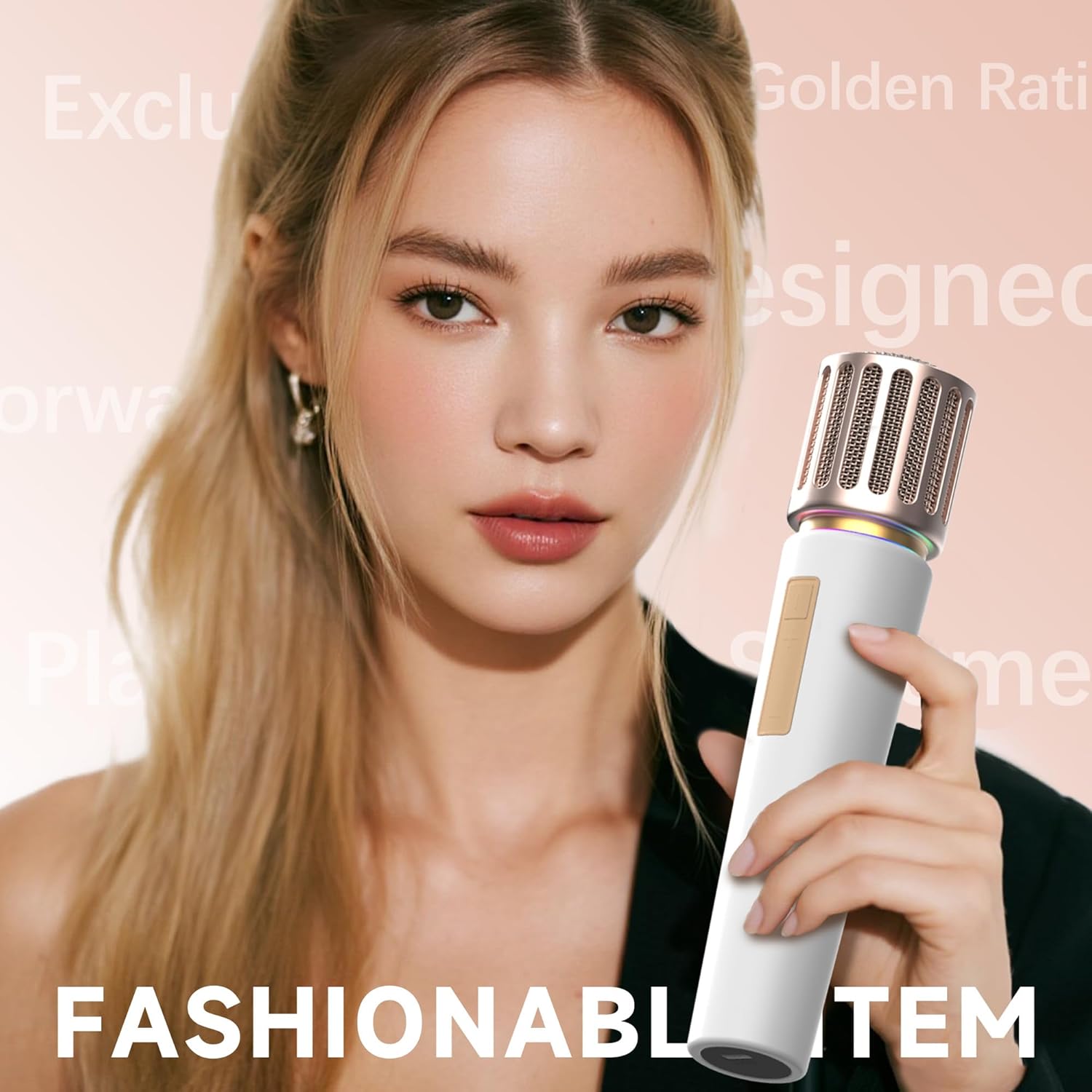 wireless microphones, microphone with one to one chip connection, controllable led lights, 40h duration, 200ft range free sing, volume control microphone for singing, speech, home party, youtube