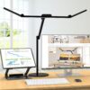 micomlan architect desk lamp with atmosphere lighting, adjustable led desk light for home office with base, 24w bright auto dimming table light with rotatable swing arm for workbench computer