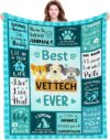 vet tech blanket gifts for women, vet techs appreciation gifts, best present for boys and kids on birthday christmas warm throw blanket for sofa, for holiday, birthday, 50x60 in