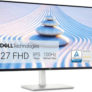Dell S2725HS 27 Inch Monitor, FHD (1920×1080) Display, 100Hz Refresh Rate, 1500:1 Contrast Ratio, TÜV Rheinland Eye Comfort 4 Star, Integrated 2x5W Speaker, Height/Tilt/Swivel/Pivot- Ash White Color
