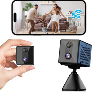 2025 upgraded 4k security camera, 5ghz wifi indoor camera, home security camera with night vision, motion sensor, long battery life, motion detection, remote viewing, wireless surveillance cam