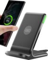 iniu wireless charger, 15w fast qi certified wireless charging station with sleep friendly adaptive light compatible with iphone 16 15 14 13 pro xs 8 plus samsung galaxy s25 s24 s23 note 20 google etc