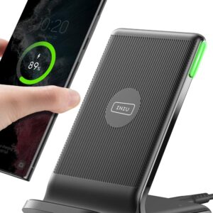 iniu wireless charger, 15w fast qi certified wireless charging station with sleep friendly adaptive light compatible with iphone 16 15 14 13 pro xs 8 plus samsung galaxy s25 s24 s23 note 20 google etc