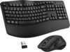 wireless keyboard and mouse combo, 2.4g full size wave keys ergonomic keyboard with wrist rest and 3 level dpi adjustable wireless ergonomic mouse for windows, mac os desktop/laptop/pc(black)