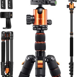 82" tall camera tripod heavy duty, victiv aluminum dslr tripod monopod for photography travel, professional camera stand for spotting scope telescope binocular