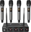 tonor wireless microphones system with 4x10 channels cordless handheld microfono inalambrico, 200ft uhf range, mics with stable signal transmission for karaoke singing party church wedding pa speaker
