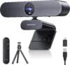 depstech webcam 4k, zoomable webcam with microphone and remote, equipped with sony sensor, 3x digital zoom, noise canceling mics, auto focus computer camera for pc/mac/laptop/zoom/teams/obs/google