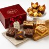 dulcet gift basket – premium freshly gourmet baked goods – gift basket for all types of special occassions assorted variety of tastes with delicious brownies, crumb cakes rugelah, and muffins.