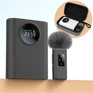 bsone voice amplifier with wireless microphone for teachers – portable bluetooth clip on pa system with lapel mic and speaker for classroom,tour guide, meeting presentation, conference