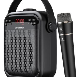 zoweetek voice amplifier with wireless microphone handheld, wireless voice amplifier for teachers, buletooth pa system speaker and microphone,portable megaphone for classroom, speech,karaoke,outdoor