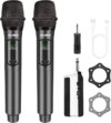 wireless microphone,professional dual handheld cordless dynamic mic system with rechargeable receiver(160 ft),karaoke microphone set for singing,karaoke,wedding,dj,party,speech,church,k60 2